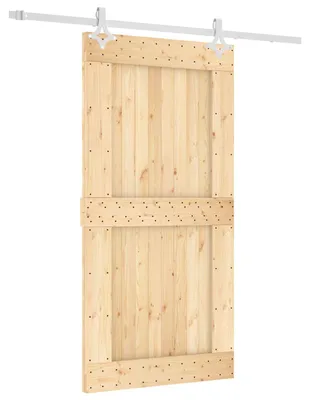 Immagine prodotto di vidaXL Porta scorrevole Naturale e Bianca 100 x 210 cm Pino massiccio