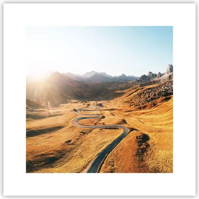 Produktbild von Poster - Poster ohne Rahmen - Sonne Berge Weg - 30x30 cm - Wand Bild - Wanddeko - Wandbilder - Kunstposter - Wandposter - Bilder - Kunstdruck - Wanddekoration - Wandbild - P2XAC30x30-4836