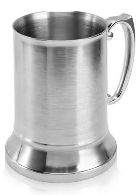 Isolierbecher, doppelwandiger Bierkrug, Edelstahl, 450/560 ml
