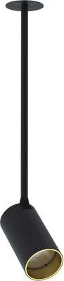 Produktbild von Spot Lampe Metall verstellbar B: 12,5 cm in Schwarz Gold GU10 rund Modern Strahler