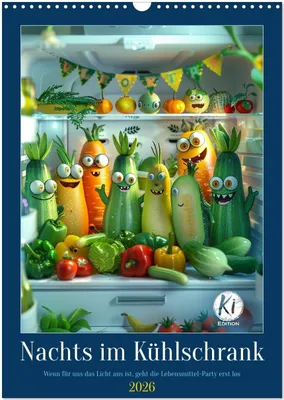 Produktbild von Nachts im Kühlschrank (Wandkalender 2026 DIN A3 hoch), CALVENDO Monatskalender