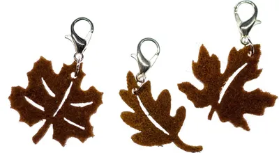 Produktbild von 3x Ahornblatt Charm Anhänger Bettelarmband Miniblings Herbst Blatt Filz Braun