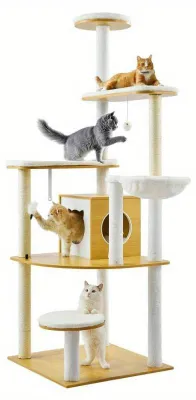 Produktbild von Klimmstange – Kratzstange – Kratzbaum – Kratzmöbel – Katzenhaus – Mehrstöckiges Design – Nachhaltiges MDF