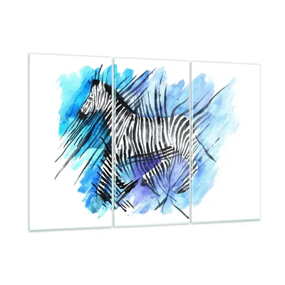 Produktbild von Bilder auf glas - Zebra Streifen Tierwelt Pelz - 165x110cm - Glasbilder - Wandbilder - Kunstdruck - zum Aufhängen bereit - Wanddekoration aus Glas - Glas Bilder - Wandbild auf Glas - GCE165x110-2986