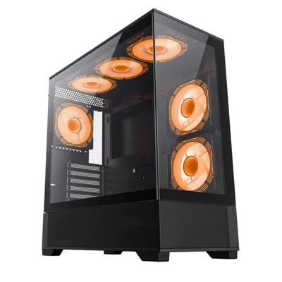 Produktbild von GAMEMAX Gaming-Gehäuse VISTA AB, Mid Tower, ohne Netzteil, E-ATX, (1x USB 3.0, 1x USB2.1, 1x Type-C Gen1 USB/Combo Audio), 2 Seiten gehärtetes Glas