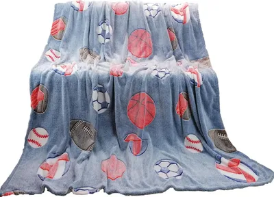 Zdjęcie produktu dla Podświetlany koc z mikroflaneli BALLS 150x200 cm szaro-niebieski