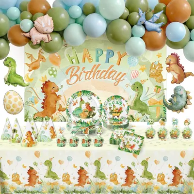 Immagine prodotto di Set di decorazioni per feste a tema dinosauri, composta da 159 pezzi