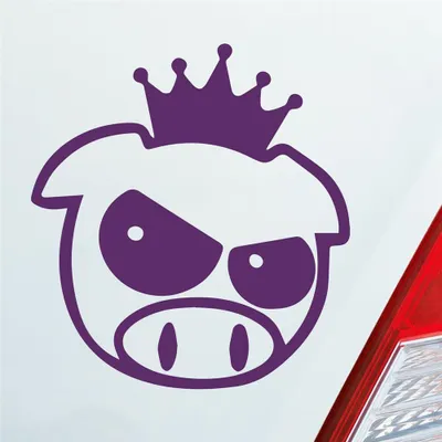 Produktbild von Auto Aufkleber Bad Pig Drift König Krone Schwein 10x11 cm Lila Sticker Heckscheibenaufkleber