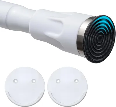 Immagine prodotto di Tenda da doccia, asta bianca, regolabile da 107 a 152 cm, acciaio inossidabile, per bagno