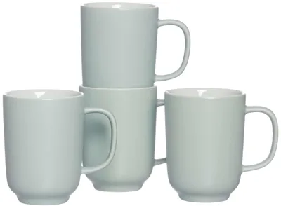 Kaffeebecher-Set Mintgrün, 4 Stück, 320 ml, Steingut