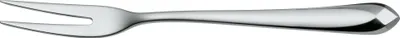 A silver serving fork is shown against a white background.