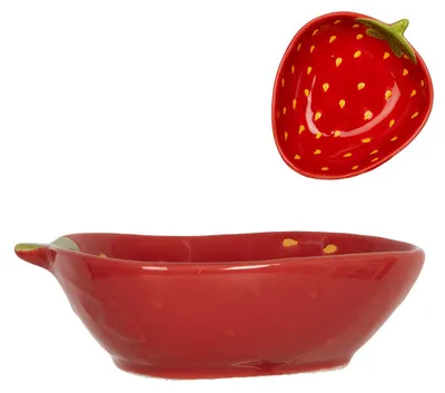 Zdjęcie produktu dla Clayre & Eef Miska na truskawki 100 ml czerwona ceramiczna