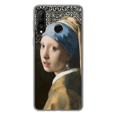 Produktbild von MuchoWow® Handyhülle Schutzhülle Hülle für Huawei P30 Lite Mädchen mit Perlenohrring - Vermeer - Kacheln Silikon Softcase Handy Hülle - Handyhülle