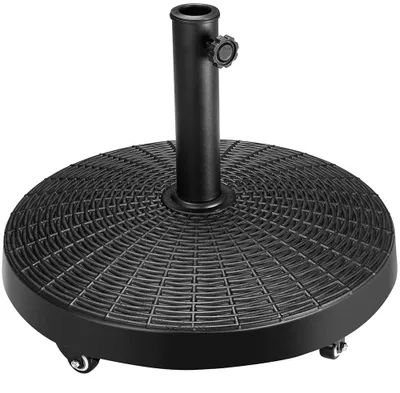 Image de Support pour parasol avec roulettes et freins, compatible avec les parasols de 38/48 mm