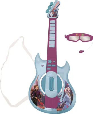 Produktbild von Lexibook, Die Eiskönigin, Leuchtende elektronische Gitarre mit Mikrofon, Melodien, 2 Spielmodi, MP3-Anschluss, Blau/Violett, K260FZ