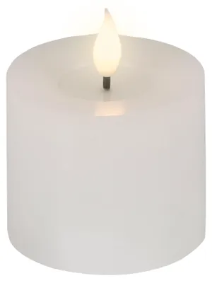 Produktbild von LED Kerze 7,5x9,5cm 1 Stück mit Timer - Wachs Flacker-Effekt Warmweiß