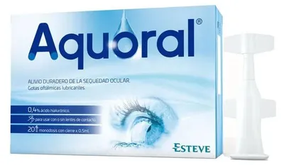 Productafbeelding van Esteve Aquoral oogdruppels, 20 doses, elk 0,5 ml
