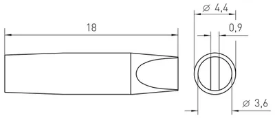 Produktbild von Weller Lötspitze Serie RTM, Meißelform, RTM 036 S/3,6 x 0,9 mm, gerade T0054461199N