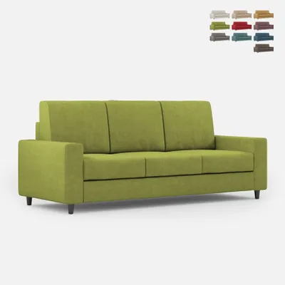 Produktbild von Moderner eleganter 3-Sitzer Stoffsofa 208 cm Sakar 180 - Dunkel Grün
