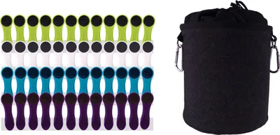 Immagine prodotto di trendfinding 48 mollette per abiti multicolore e 1 borsa per abiti in denim nera