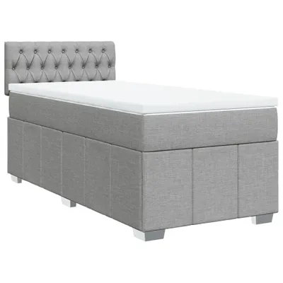 Produktbild von vidaXL Boxspringbett mit Matratze Hellgrau 100x200 cm Stoff