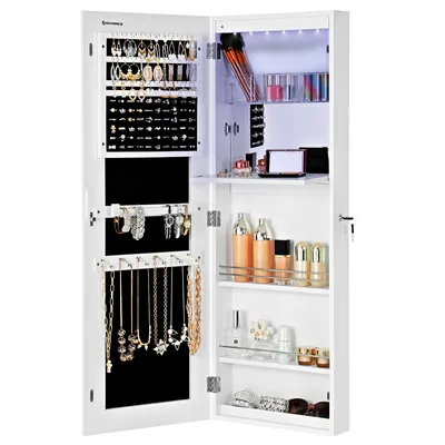 Produktbild von SONGMICS Schmuckschrank Spiegelschrank, Rahmenlose Spiegeltür, mit LED