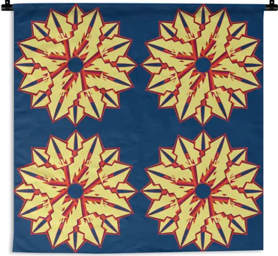 Produktbild von MuchoWow® Wandteppich Wandbehang Sterne - Muster - Abstrakt 150x150 cm Tapisserie Dekoration Wandtuch - Wohnaccessoires - Modernes