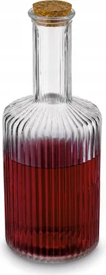 Produktbild von Glaskaraffe mit Korken, 500 ml, mit Zierprägung, für Liköre, 1 Stück