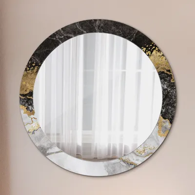 Produktbild von Ø80cm Modern Spiegel - Wandspiegel Wandmontage- Schlafzimmer - marmor und gold