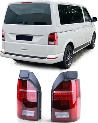 Obrázek produktu pro Zadní LED světla v červeném faceliftovém vzhledu pro VW T5 s výklopnými dveřmi od