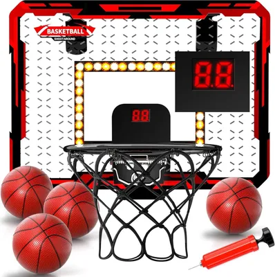 Produktbild von Mini Basketballkorb, Basketballkörbe Kinder Indoor, Basketball Backboard mit 4 Ball, Basketball-Spielzeug für Jungen Mädchen