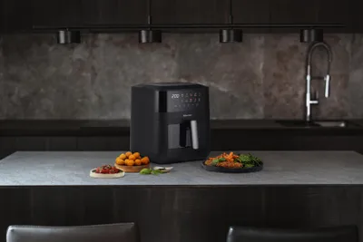 Produktbild von Hisense HAF2100DCD Heißluftfritteuse, 8 Liter, 2100 W, 10 voreingestellte Programme, Heißluftzirkulationssystem, Schwarz