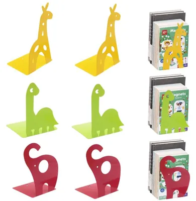 Produktbild von Set mit 6 Kinderbuchstützen mit Tiermotiven