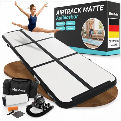 Produktbild von Aufblasbare Gymnastikmatte (Schwarz/Weiß - 300 x 100 x 10 cm)