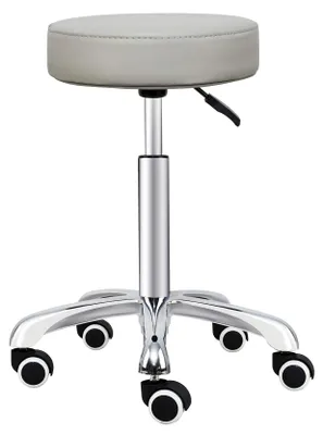 Höhenverstellbarer Rollhocker, 360°-Drehung, beige, 400 kg Belastbarkeit