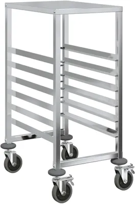 Produktbild von Tablettwagen aus Edelstahl mit 6 GN-Behältern, 39 x 55 x 87 cm