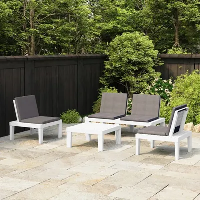 Produktbild von Maison Exclusive - 4-tlg. Garten-Lounge-Set mit Kissen Kunststoff Weiß