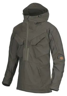 Immagine prodotto di Helikon-Tex Bushcraft Pilgrim: giacca antivento e impermeabile da outdoor, modello "DuraCanvas", colore verde "Taiga"