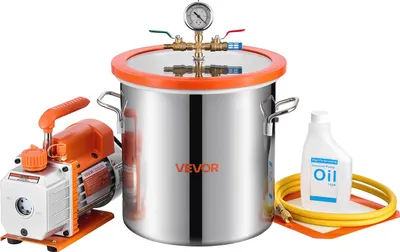 Obrázok produktu pre Vákuová pumpa VEVOR s vákuovou komorou 11,4 l, 3,5 CFM 99 l/min, 1-stupňová vákuová pumpa 180 W, súprava vákuovej pumpy, 1,5 m hadica, na stabilizáciu dreva a odplyňovanie silikónovej živice
