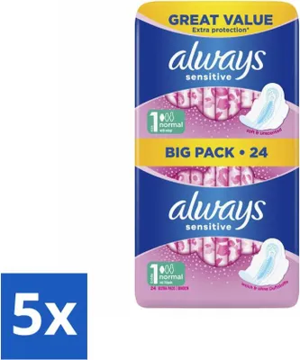 Produktbild von Always - Damenbinden - Normal - 24 Damenbinden - Vorteilspack - 5 Stücke