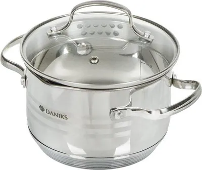 Produktbild von Famanu Kochtopfset Induktion, 2 l, 3 l und 4,75 l mit Siebdeckel, Silber