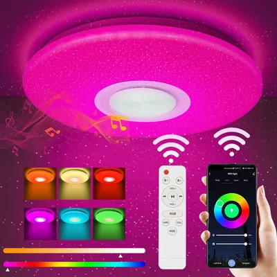 Obrázek produktu pro Jopassy LED stropní světlo 36W změna barvy obývacího pokoje stmívatelné stropní světlo Bluetooth hudba