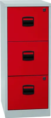 Produktbild von Bisley Home Hängeregistratur Schrank Home Office - Farbe: Lichtgrau/Kardinalrot