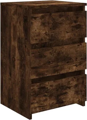 Produktbild von Nachttisch mit Schubladen 40x35x62,5 cm - geräucherte Eiche