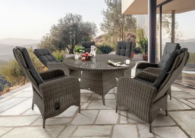 Produktbild von Destiny Sitzgruppe PALMA mit LUNA Esstisch (6 Personen) vintage grau