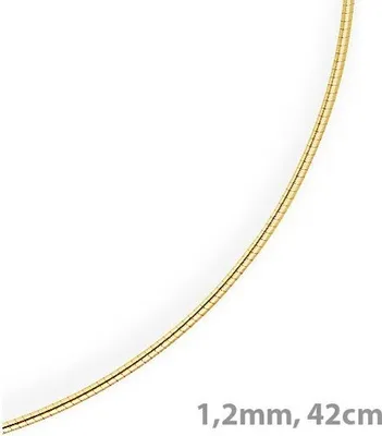 Produktbild von 1,2mm Halsreif Omegareif Omegakette 585 Gold Gelbgold Goldkette 42cm Damen
