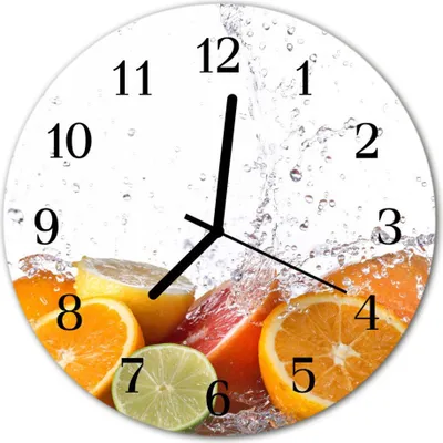 Produktbild von Glasuhr Wanduhr Küchenuhr Echt-Glas 30fi cm Orangen orange