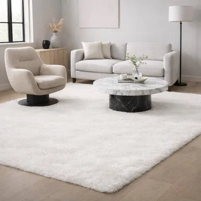 Productafbeelding van Unyqoos® Moonay Knuffel – Dikpolig shaggy vloerkleed, 160 x 230 cm, ivoorwit/off-white, ca. 30 mm poolhoogte, polypropyleen, rechthoekig