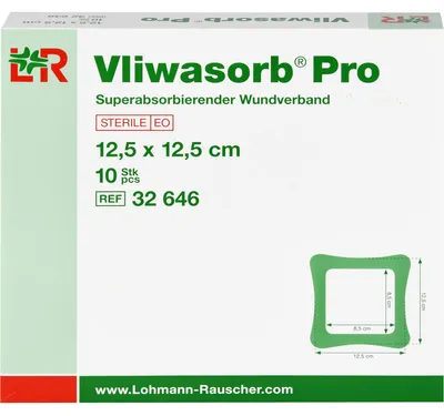 Zdjęcie produktu dla Vliwasorb Pro superabsorbent sterylny 12,5x12,5cm, 10 St KOM