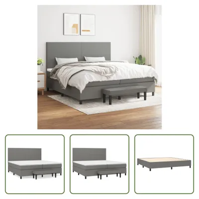 Produktbild von The Living Store Boxspringbett mit Matratze Dunkelgrau 200x200 cm Stoff